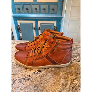Men's Propet Lucas Hi Brown Leather Sneakers 10.5